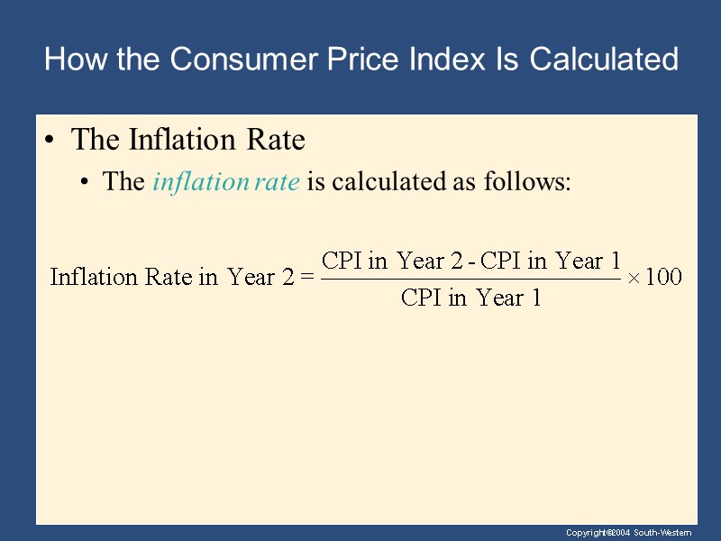 How the Consumer Price Index Is Calculated The Inflation Rate The inflation rate is